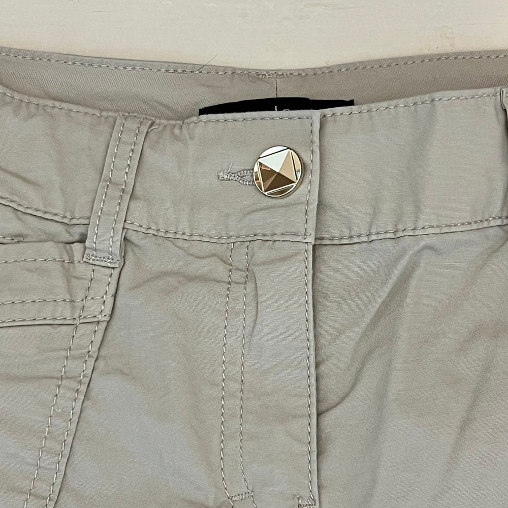 WHBM Pret-A-Play Size 2 Khaki Cargo Shorts Utlility Grosgrain Gorpcore 9" Inseam - Picture 3 of 9